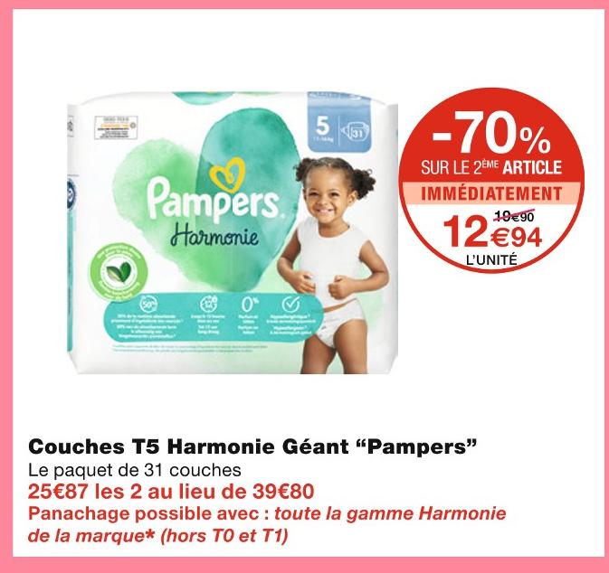 Promo Changes bébé pants PAMPERS Harmonie Taille 4 (x 32) chez Géant Casino
