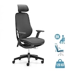 Fauteuil de bureau ELLE - accoudoirs - appuie-tête - noir en promo à 349,00 € chez Bureau Vallée Fauteuil de bureau ELLE - accoudoirs - appuie-tête - noir dans le catalogue Bureau Vallée