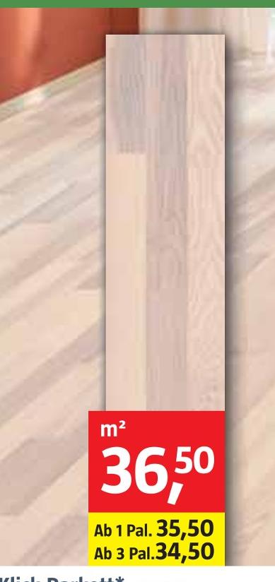 BAUHAUS Mainz - Klick-Parkett Klick-Parkett Angebot bei BAUHAUS Mainz im Prospekt Handzettel KW 48
