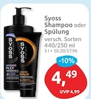 Shampoo oder Spülung im Angebot bei budni in Stade Shampoo oder Spülung Angebote von Syoss bei budni Stade für 4,49 €