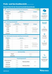 Drucker im Hermes Paketshop Prospekt in Hamburg Aktueller Hermes Paketshop Prospekt mit Drucker, "Preis- und Serviceübersicht", Seite 1