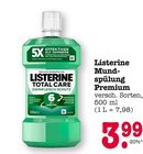 Mundspülung Premium Angebote von Listerine bei E center Karlsruhe für 3,99 €
