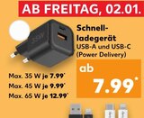 Schnellladegerät USB-A und USB-C (Power Delivery) im Kaufland Prospekt Schnellladegerät USB-A und USB-C (Power Delivery) von im aktuellen Kaufland Prospekt für 7,99 €