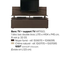 Gautier Vitry-sur-Seine - Banc TV + support TV Artigo Promo Banc TV + support TV Artigo Gautier Vitry-sur-Seine dans le catalogue "Meublez, Vivez"