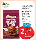 Meine veganen Burger Patties von Biovegan für 2,59 € bei budni im Angebot Meine veganen Burger Patties von Biovegan im aktuellen budni Prospekt