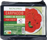 Carpaccio pur bœuf sauce huile d’olive basilic - MONIPRIX en promo chez Monoprix Strasbourg à 4,52 €