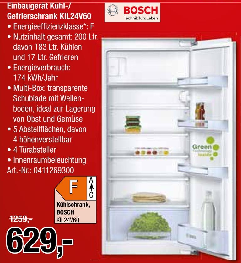 Opti-Wohnwelt Seligweiler - Einbaugerät Kühl-/ Gefrierschrank KIL24V60 Einbaugerät Kühl-/ Gefrierschrank KIL24V60 Angebot bei Opti-Wohnwelt Seligweiler im Prospekt KÜCHEN spezial
