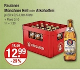 Münchner Hell oder Alkoholfrei im V-Markt Prospekt Münchner Hell oder Alkoholfrei von Paulaner im aktuellen V-Markt Prospekt für 12,99 €