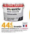 SOUS-COUCHE UNIVERSELLE 10 L + 2 L GRATUITS - inventiv - Mr.Bricolage à Franconville SOUS-COUCHE UNIVERSELLE 10 L + 2 L GRATUITS - inventiv en promo chez Mr.Bricolage Franconville à 44,90 €