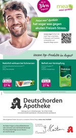 mea - meine apotheke Apotheken Prospekt der aktuellen Woche mit 4 Seiten, gültig von 01.08.2026 bis 31.08.2026, in Vöhringen und Umgebung Aktueller mea - meine apotheke Apotheken Prospekt in Vöhringen und Umgebung, "Unsere August-Angebote" mit 4 Seiten, 01.08.2026 - 31.08.2026