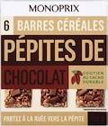 Barres de céréales au chocolat - Monoprix à 1,80 € dans le catalogue Monoprix