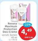 Maximum Protection Deo-Creme von Rexona für 4,49 € bei budni im Angebot Maximum Protection Deo-Creme von Rexona im aktuellen budni Prospekt