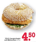 Chili-Laugenbagel mit Hähnchen Angebote bei E center Mannheim für 4,50 €