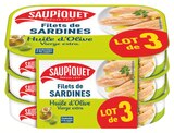 Filets de sardines sans arêtes à l'huile d'olive vierge extra - Saupiquet en promo chez Intermarché Hyper Angers à 2,79 €