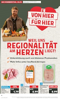 Kochschinken Angebot im Kaufland Prospekt, gültig von 22.01.2026 bis 28.01.2026 Kochschinken Angebot im aktuellen Kaufland Prospekt auf Seite 16