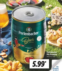 Lidl Oberviechtach - Perlenbacher Pils Premium Perlenbacher Pils Premium Angebot bei Lidl Oberviechtach im Prospekt ALLES FÜR DEIN FUSSBALLFEST