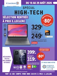 Catalogue E.Leclerc à Plessé, avec 12 pages Prospectus E.Leclerc à Plessé, "SPÉCIAL HIGH-TECH", 12 pages, 18/08/2026 - 29/08/2026
