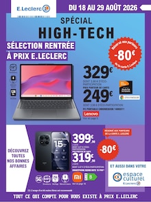 Catalogue E.Leclerc de la semaine "SPÉCIAL HIGH-TECH" avec 1 pages, valide du 18/08/2026 au 29/08/2026 pour Chinon et alentours Prospectus E.Leclerc de la semaine "SPÉCIAL HIGH-TECH" avec 1 pages, valide du 18/08/2026 au 29/08/2026 pour Chinon et alentours