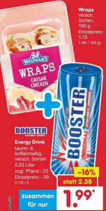 Netto Marken-Discount Reichertshofen - Wraps + Energy Drink Wraps + Energy Drink Angebot bei Netto Marken-Discount Reichertshofen im Prospekt "Du willst bis zu 50% sparen? Dann geh doch zu NETTO!"