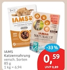 Katzennahrung von IAMS im aktuellen budni Prospekt für 0,59 €