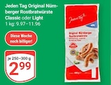 Original Nürnberger Rostbratwürste Classic im Angebot bei GLOBUS in Viersen Original Nürnberger Rostbratwürste Classic Angebote von Jeden Tag bei GLOBUS Viersen für 2,99 €
