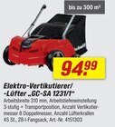 Elektro-Vertikutierer/-Lüfter „GC-SA 1231/1“ Angebote bei toom Baumarkt Gronau für 94,99 €