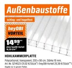 Hohlkammerplatte Angebote bei OBI Laatzen für 29,38 €