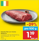Aktuelle Rindfleisch Angebote bei Netto Marken-Discount in Halle (Saale) Aktuelles Falsches Filet vom Irischen Weiderind Angebot bei Netto Marken-Discount in Halle (Saale) ab 1,19 €