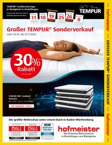Matratze im aktuellen hofmeister Prospekt (Stuttgart) Matratze im hofmeister Prospekt "Großer Tempur Sonderverkauf" mit 8 Seiten (Stuttgart)