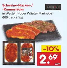 Netto Marken-Discount Overath - Schweine-Nacken-/-Kammsteaks Schweine-Nacken-/-Kammsteaks Angebot bei Netto Marken-Discount Overath im Prospekt "Fisch verliebt? Dann geh doch zu Netto!"