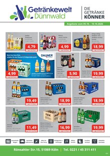 Cola im aktuellen Getränkewelt Dünnwald Prospekt (Bergisch Gladbach) Cola im Getränkewelt Dünnwald Prospekt "DIE GETRÄNKEKÖNNER" mit 2 Seiten (Bergisch Gladbach)