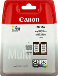 Pack de 2 cartouches pg545 + cl546 - Bureau Vallée à Quimper Pack de 2 cartouches pg545 + cl546 en promo chez Bureau Vallée Quimper à 26,99 €