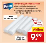 Vakuumierfolienrollen Maße ca. 28 x 300 cm Angebote von Priva bei Netto Marken-Discount Mülheim für 9,99 €