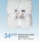 Plaid grosse maille en promo chez Migros France Annemasse à 34,99 €