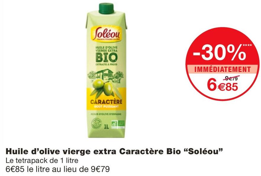 Monoprix Bordeaux - Huile d’olive vierge extra Caractère Bio Promo Huile d’olive vierge extra Caractère Bio dans le catalogue Monoprix Monoprix à Bordeaux