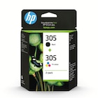 Pack de 2 cartouches d’encre - HP 305 en promo chez Bureau Vallée Nanterre à 20,99 €