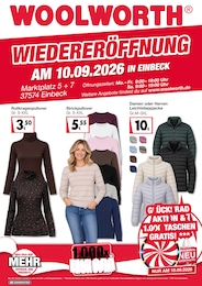 Woolworth Prospekt für Delligsen mit 8 Seiten Woolworth Prospekt für Delligsen: "NEUERÖFFNUNG IN EINBECK", 8 Seiten, 10.09.2026 - 10.09.2026