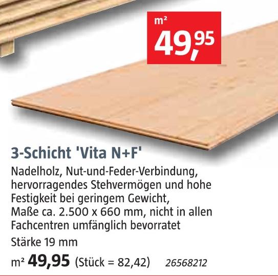 BAUHAUS Kirrweiler - 3-Schicht 'Vita N+F' 3-Schicht 'Vita N+F' Angebot bei BAUHAUS Kirrweiler im Prospekt Handzettel KW 48