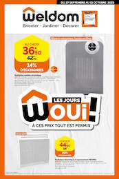 Prospectus Weldom à Fontenay-sous-Bois "LES JOURS WOUI ! À CES PRIX TOUT EST PERMIS", 4 pages, 27/09/2023 - 11/10/2023