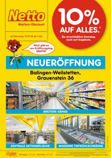 Aktueller Netto Marken-Discount Prospekt (Balingen) Netto Marken-Discount Prospekt "Neueröffnung - 10% auf ALLES" mit Seiten (Balingen)