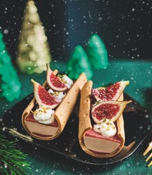 Picard Buc - 2 écorces au bloc de foie gras de canard et à la figue Promo 2 écorces au bloc de foie gras de canard et à la figue dans le catalogue Picard "Le fabuleux Noël Picard" à Buc