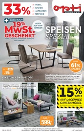 Aktueller Opti-Wohnwelt Prospekt mit Gartenmöbel, "DRINNEN & DRAUSSEN SPEISEN SPEZIAL", Seite 1