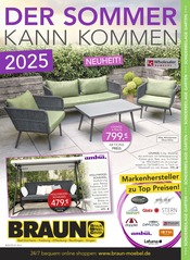 BRAUN Möbel-Center Möbel & Einrichtung Prospekt der aktuellen Woche mit 4 Seiten, gültig von 07.05.2025 bis 03.06.2025, in Buggingen und Umgebung Aktueller BRAUN Möbel-Center Möbel & Einrichtung Prospekt in Buggingen und Umgebung, "WOHNEN IM GARTEN 2025" mit 4 Seiten, 07.05.2025 - 03.06.2025