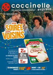 Catalogue Coccinelle Express à Matheflon, avec 12 pages Prospectus Coccinelle Express à Matheflon, "Spécial soirée entre voisins", 12 pages, 11/05/2022 - 22/05/2022