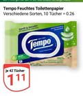 Feuchtes Toilettenpapier im Angebot bei GLOBUS in Gera Feuchtes Toilettenpapier Angebote von Tempo bei GLOBUS Gera für 1,11 €