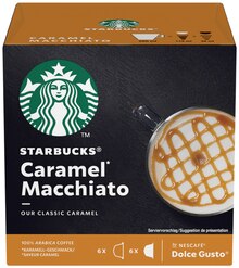von Starbucks oder Nescafé Caramel Macchiato oder Dolce Gusto Café au lait von Starbucks oder Nescafé