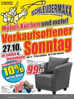 Schleuder-Maxx Sonderposten-Markt Prospekt "Möbel, Küchen und mehr! Verkaufsoffener Sonntag 27.10.", 12 Seiten, für München, 21.10.2019 - 27.10.2019 Schleuder-Maxx Sonderposten-Markt Prospekt "Möbel, Küchen und mehr! Verkaufsoffener Sonntag 27.10.", 12 Seiten, für München, 21.10.2019 - 27.10.2019