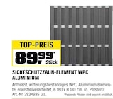 Sichtschutzzaun-Element Wpc Aluminium im OBI Prospekt zum Preis von 89,99 €