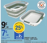 Paniere à linge 45L pliable - vert sauge dans le catalogue E.Leclerc