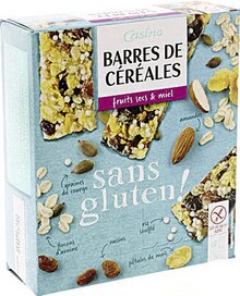 Casino Supermarchés La Patte d'Oie - Barres de céréales sans gluten fruits secs et miel Promo Barres de céréales sans gluten fruits secs et miel dans le catalogue Casino Supermarchés "Cahier salon de la marque Casino" à La Patte d'Oie